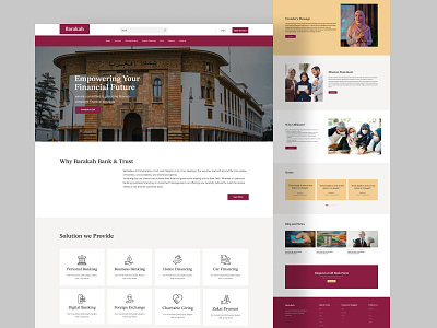 Barakah-Banking website Homepage Design bank homepage design bank services ui design bank services website banking web ui baraka website best landing page finance website islamic bank website landing page web ui