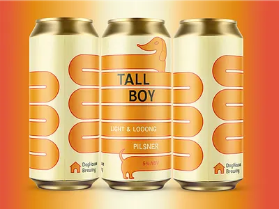 Tall Boy - Beer Label Design beer beer art beer can beer design beer designer beer label beer packaging branding brewery craft beer design dog doghouse graphic design illustration logo modern photoshop vector