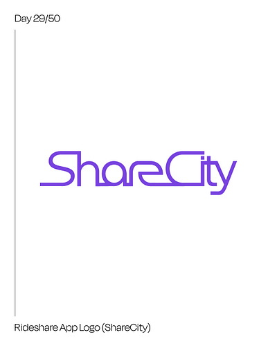 Day 29: Rideshare App Logo - ShareCity #dailylogochallenge brand identity branding dailylogochallenge graphic design logo