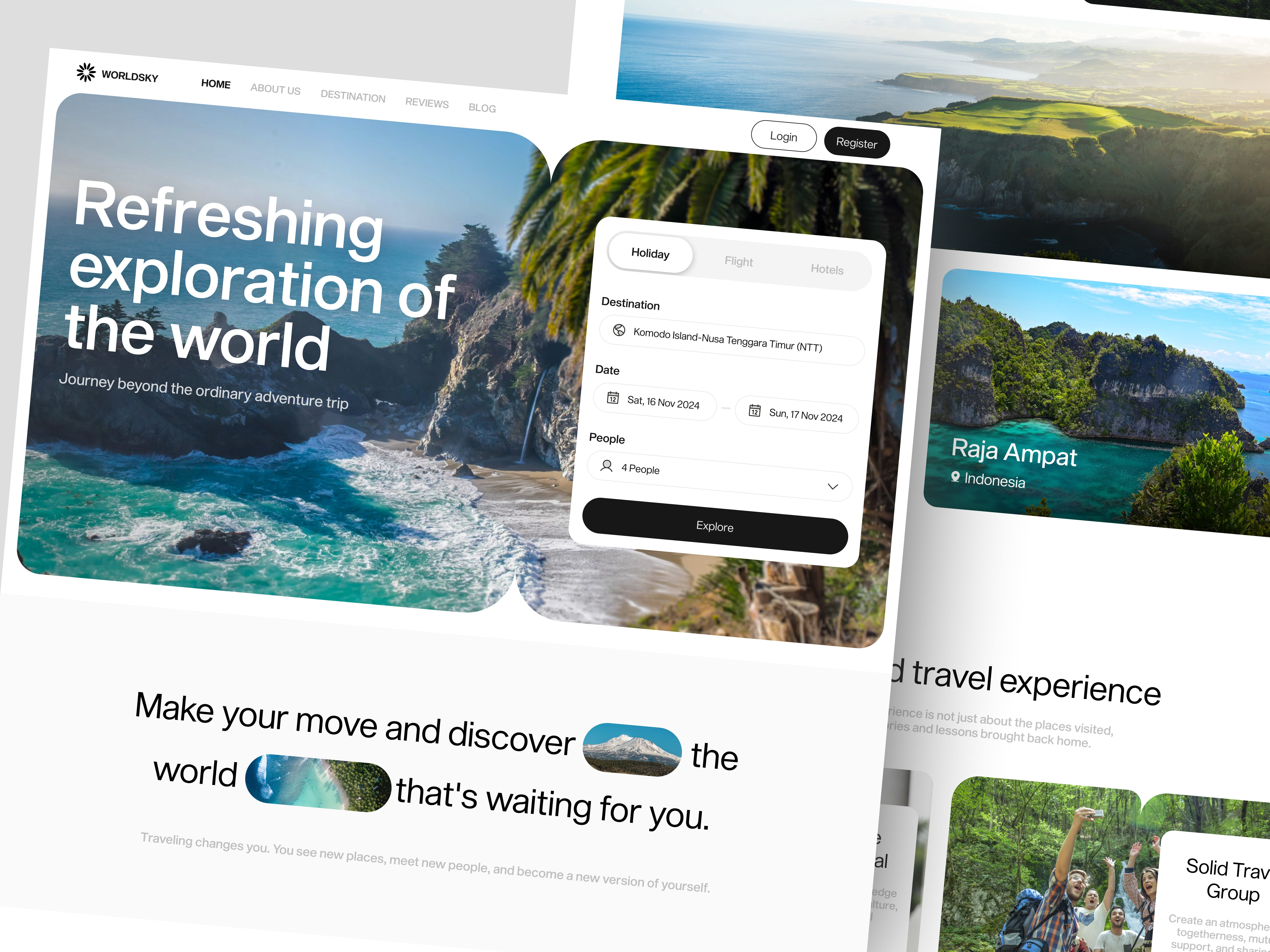 Example of Landing Page/Website Design Per Page