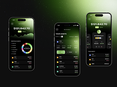 Crypto Portfolio App crypto dark ui gradient mobile app portfolio token web3