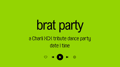 Brat Party Template Design bar brat canva design finch graphic design presentation