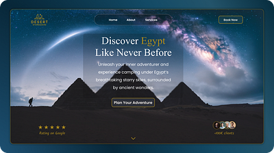 Desert Stargazers Landing Page Design 🌟 campingexperience creativeprocess desertcamping designconcept figmadesign landingpage natureinspired outdooradventures responsivedesign ui uiuxdesign webdesign