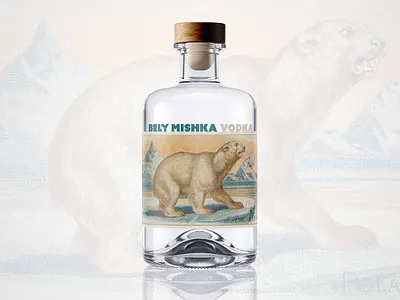 Vodka Label Design bear branding classic design graphic design illustration logo photoshop polar retro russia spirits label spirits packaging vector vintage vodka vodka bottle vodka design vodka label