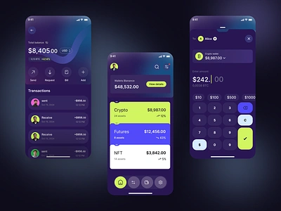 Crypto trading - Mobile app blockchain crypto app design crypto app ui crypto banking crypto currency crypto wallet decentralized finance e wallet exchange wallet finance fintech app ios app design mobile design nft product design saas ui ux startup uiux