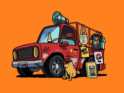 Fierro Viejo illustration mexican toriyama truck vintage