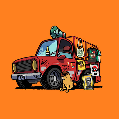 Fierro Viejo illustration mexican toriyama truck vintage