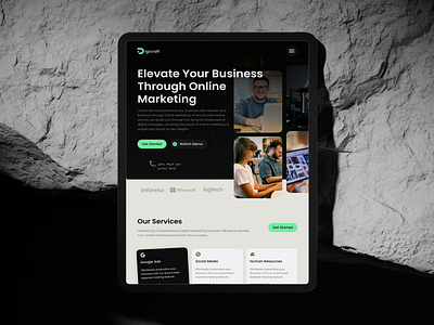 Digicraft - Digital Agency Landing Page - Responsive Tab Mockup agency app branding design digicraft digital agency digital marketing landing page marketing ui ui design ux web design