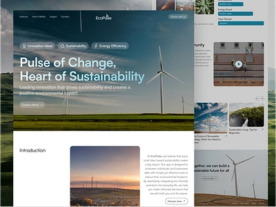 EcoPulse: Vision for the Future - Website Design clean website eco ecopulse energy innovation minimalist nature recycle renewable solar panel sustainability sustainable tsani chico bragi ui ux web design web energy web renewable web sustainable website design