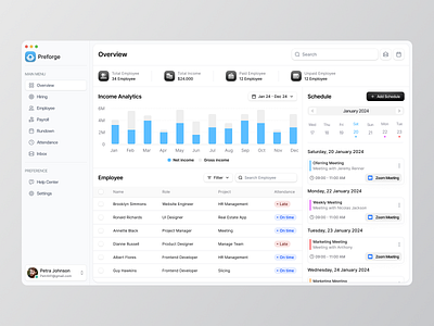 HR Management Dashboard admin b2b cansaas clean dashboard design employee employment hiring hr hr tool interface management payroll product design saas ui ux