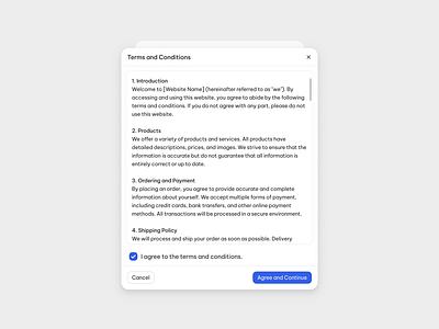 Terms and Conditions checkbox confirm dashboard design figma terms ui ux web