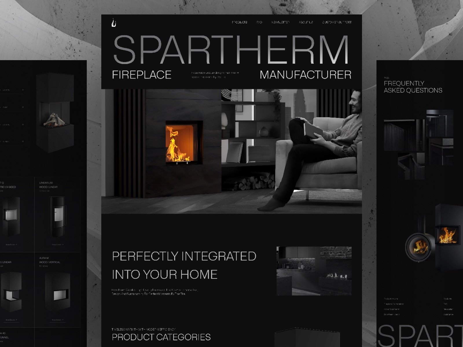 Spartherm Luxury Elegant Modern Fireplace Housing Website Design aesthetic branding clean company profile decoration elegant fireplace furniture futuristic landing page luxury minimalist modern ui ux web design website website design website designer website layout
