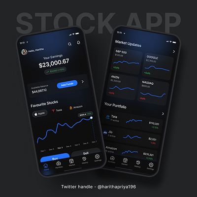 Stock Management App dailyui dailyuichallenge darkmode design figma gratitude stock stockapp ui uxuidesigner