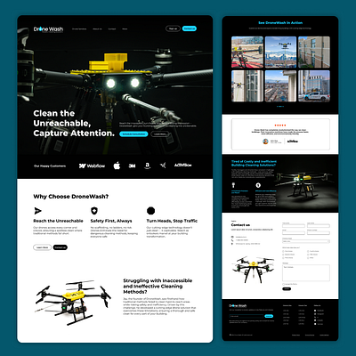 Proposed Web Design for DroneWash branding graphic design ui web design