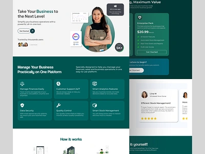 SUBI - Business Management Landing Page business businessmanagement design dribbble dribbbleshots landing page management ui uiux ux web design