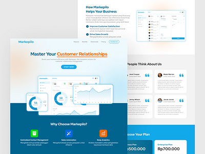 CRM Landing Page costumer relation management crm design landing page ui uiux web design website