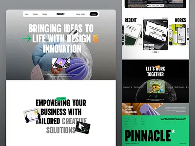 Pinnacle - Studio Agency Website 3d agency bold design design graphic design illustration landing page minimal portfolio studio studio agency ui ui design uiux ux web design website