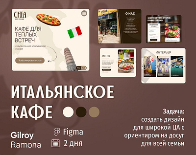 Italian café website (Russian lang) design designer ui web design website