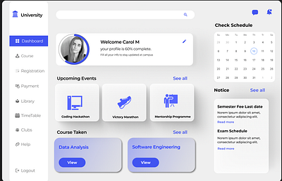 HomePage Student Portal/Education Portal design designui figma homepage ui uiux ux uxdesign uxui