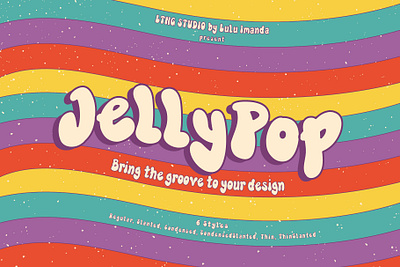 JellyPop Retro Groovy bubbly typeface