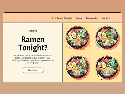 Japanese flavors with a modern twist authentic japanese food best ramen nyc buy merch events catering food delivery fresh ingredients japanese food japanese restaurant landing page merchandise modern japanese cuisine nyc ramen online ordering ramen ramen noodles restaurant website rich broth ui ux website design