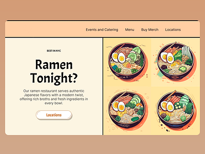 Japanese flavors with a modern twist authentic japanese food best ramen nyc buy merch events catering food delivery fresh ingredients japanese food japanese restaurant landing page merchandise modern japanese cuisine nyc ramen online ordering ramen ramen noodles restaurant website rich broth ui ux website design