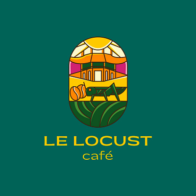 [LOGO DESIGN] LE LOCUST CAFE animation branding design graphic design illustration logo motion graphics vector