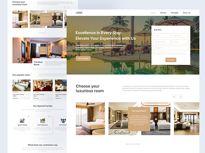 Hotel Booking Website clean design discover hero section hotel landing page layout popular saas saas booking template ticketing transportation travel ui ui design uiux ux design web design website