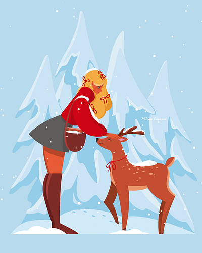 Magic winter 2d 2d animation adobe illustrator affter effects artwork character animation flat flat illustration gif illustration illustrator motion vector art