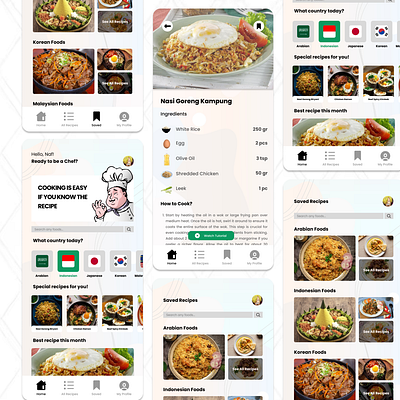 Recipefy (Food Recipes App) - UI Explorations Project android cooking cooks food project recipe recipes simple ui