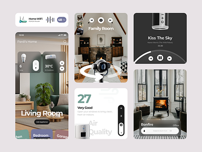 PARDI - Smart Home Mobile App 3d cctv house iot music samsung smart home ui ux design