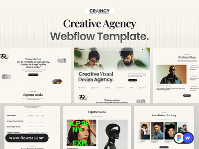 Craincy - Portfolio & Agency Website agency website branding design cms ready creative agency creative portfolio design system digital agency e commerce website modern website portfolio website professional website responsive design seamless animations technology website ui design uiux design web design web design inspiration web development webflow template