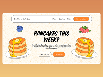 Website Design for Pancakes Restaurant blueberry pancakes breakfast brunch catering design food delivery locations menu pancakes prices restaurant website sweet treats ui ui design ux ux design web web design web ui web ux