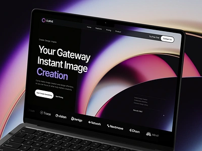 Curve - Image Generator Website ai ai generated app design architecture intelligence automation b2b business canva edit photos generated image generated images landing page modern modern design photoshop ui uiux ux web design website