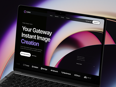 Curve - Image Generator Website ai ai generated app design architecture intelligence automation b2b business canva edit photos generated image generated images landing page modern modern design photoshop ui uiux ux web design website