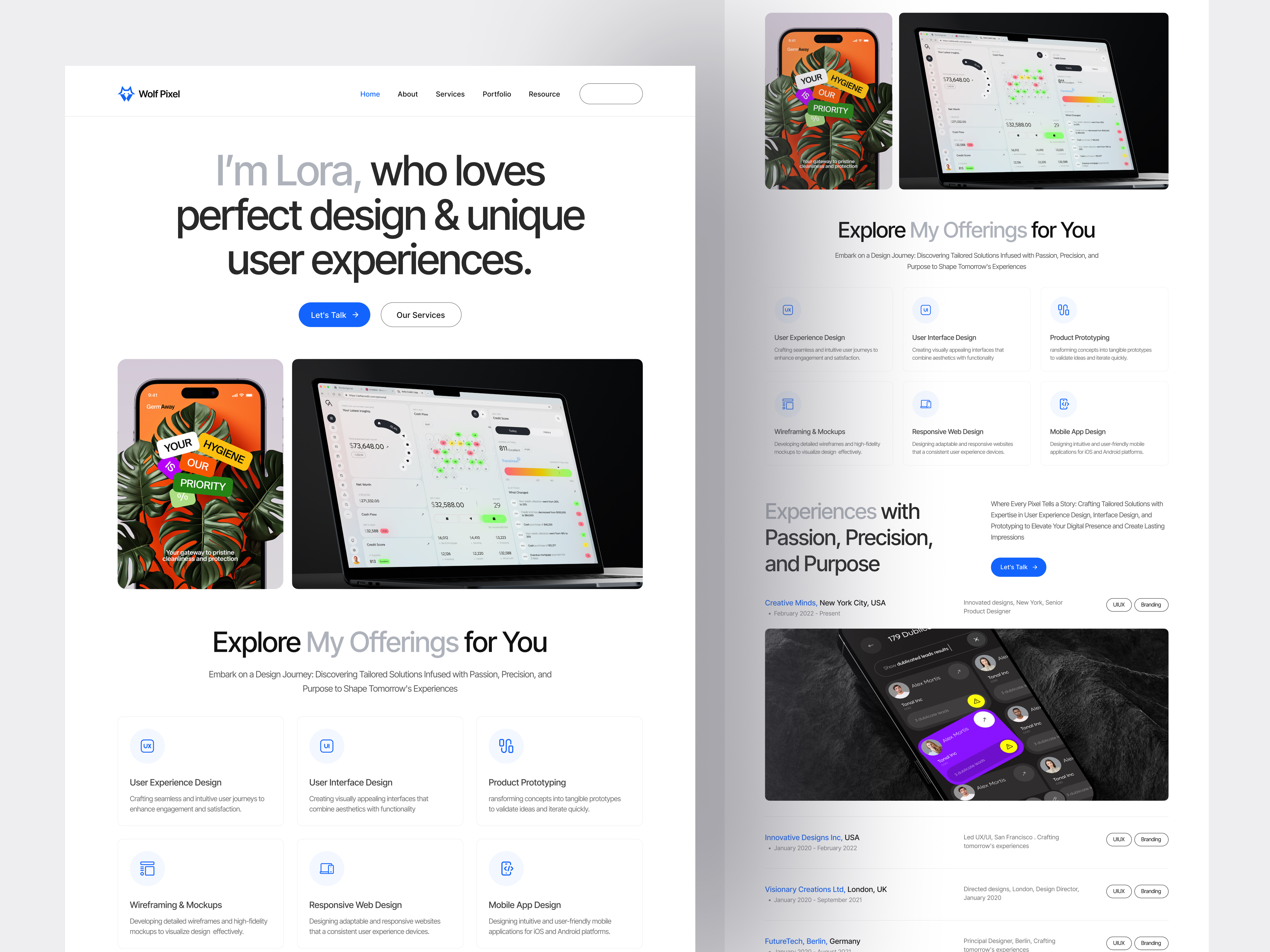 Example of Premium Landing Page UI/UX Design