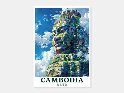 Travel Poster Series - Asia ai asia asia travel posters cambodia design dhaka etsy poster graphic design kenyan designer kenyan graphic design michael ndungu creative midjourney poster poster design travel posters