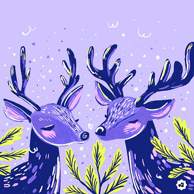 Winter Whispers. Reindeer animal character christmas christmasmagic deer design doe dream festive season holiday illustration nature naturelover newyear reindeer snowflake stag wildlife winter