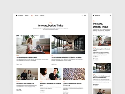Blog home page - Accelerate UI blog blog homepage blog posts blog section design posts section ui ui design ux web design