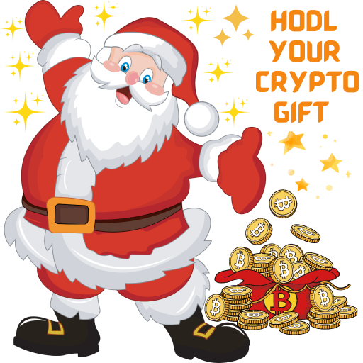 Santa giving Crypto coins graphic design