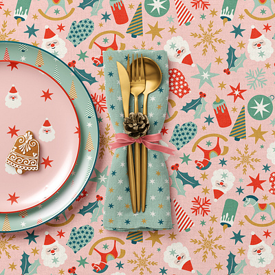 Retro Christmas pattern collection whimsical