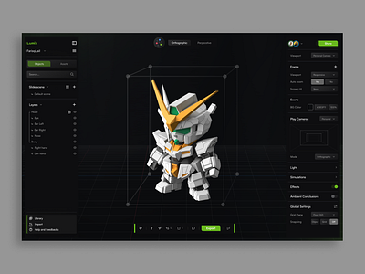 Lumix - AI 3D Generator 3d ai artificial intelegent blender crypto dailyui editor graphic design gundam spline ui uitrends uiuxdesign web3