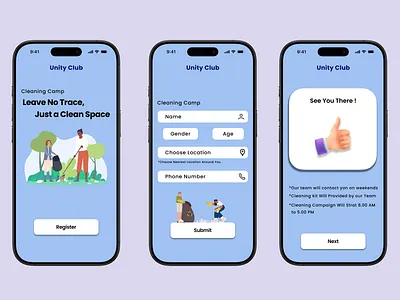 Volunteer Event Registration app branding dailyui design typography ui ux