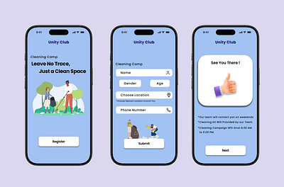 Volunteer Event Registration app branding dailyui design typography ui ux
