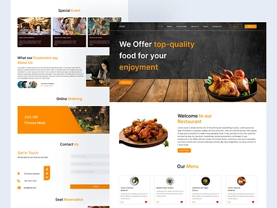 Restaurant Website design eating fastfood website food food and beverage food delivery website food menu food ordering website food store landing page menu landing page minimal design restaurant restaurant app restaurant website resturant website trendy design web webdesign website