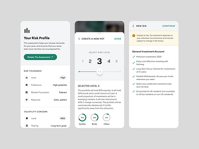 Portfolio Risk Assessment - Investment App appdesign clean design financial app financial risk fintech investment app investmentapp personal finance risk assessment risk management uidesign uxdesignforfinance