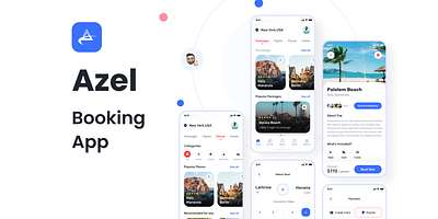 Azel Booking APP app design booking booking app business case study mobile app travel travel agency traveling uiux