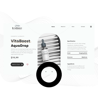 VitaBoost Hero Header Product Landing Page brand identity branding design graphic design hero header landing page logo pro product design product page ui ux web design web development website website design