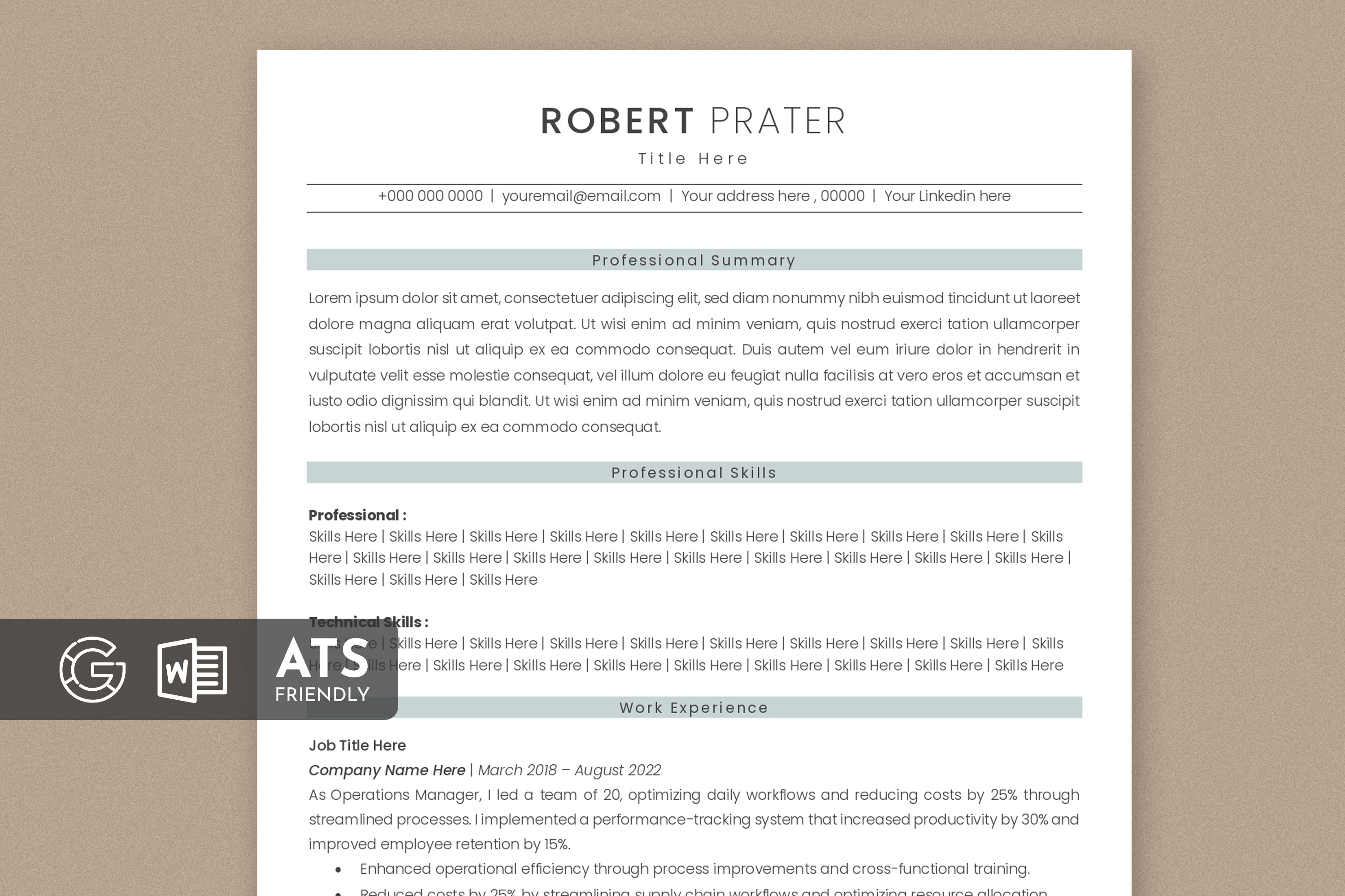 ATS Resume ats resume cover letter cv cv design professional resume resume resume design