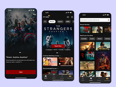 Movie Streaming App entertainment app movie app ott app stream app strreaming app trending ui